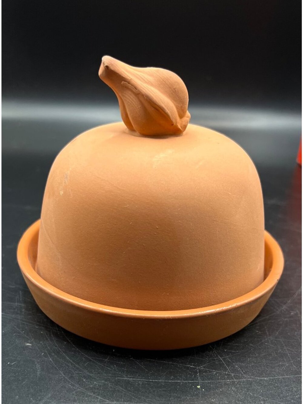Boston Warehouse Terracotta Garlic Baker Lid Tray Roasting Storing Made In Taiwa
